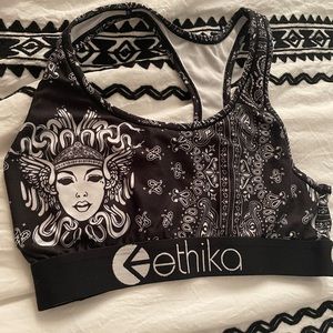 Ethika black and white sports bra
